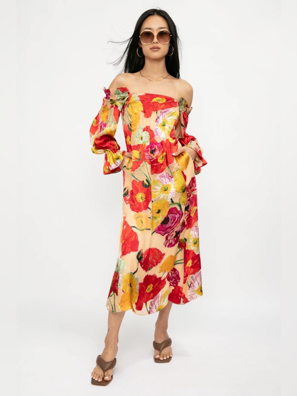 Cult Gaia Ia Dress In Painted Floral Size 2